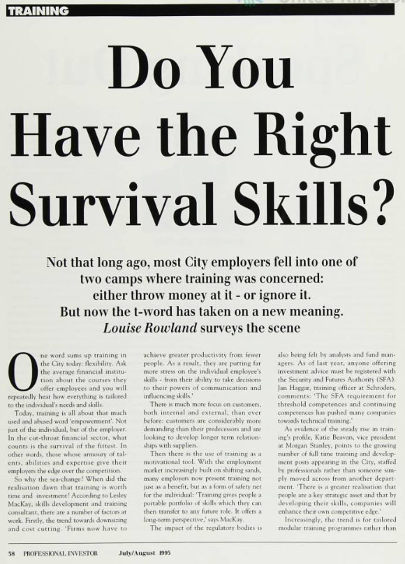 Do you have the right survival skills?