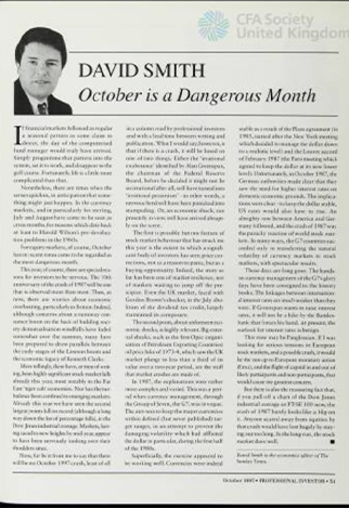 From the archives October is a dangerous month 
