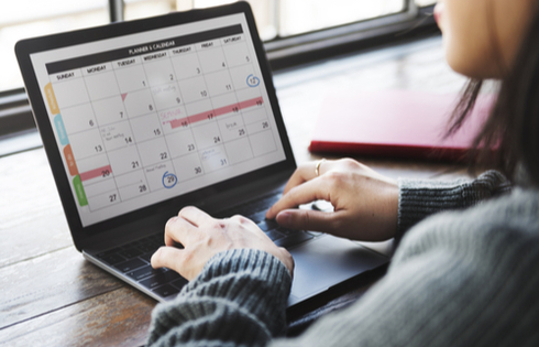 Calendar on laptop