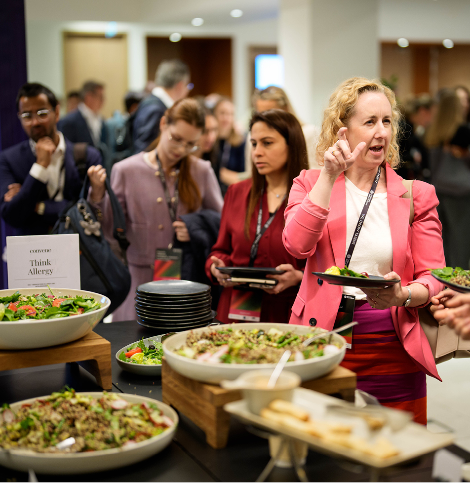 Attendees eating lunch