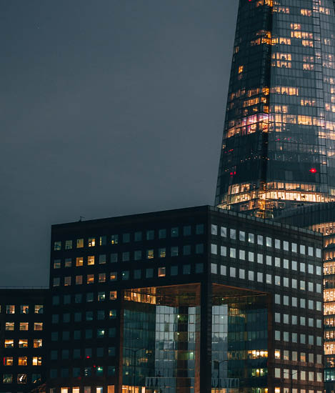 Buildings in the city at night