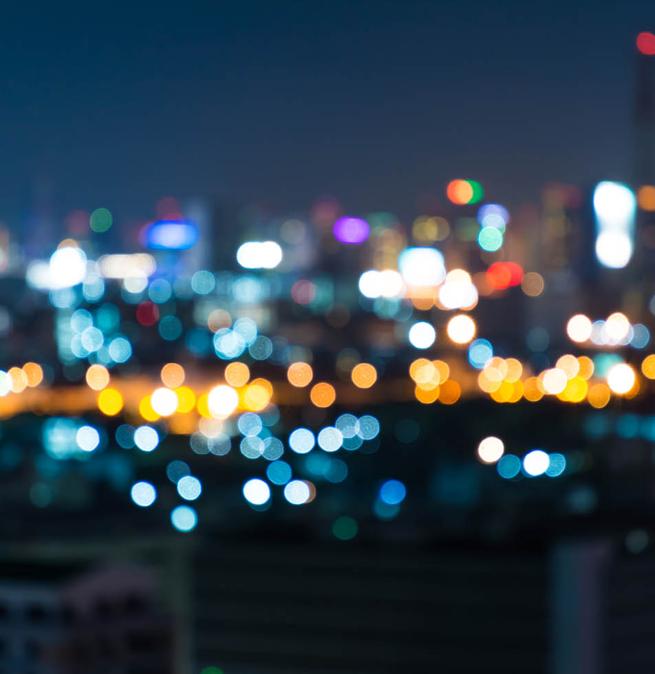 Blurry night sky with lights
